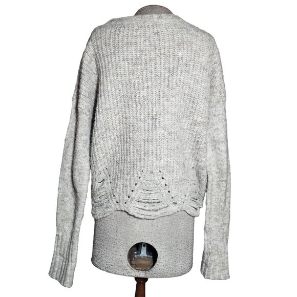 Kaisely Anthropologie Wool Blend Sweater Crocheted Hem Size Medium - Picture 2 of 3